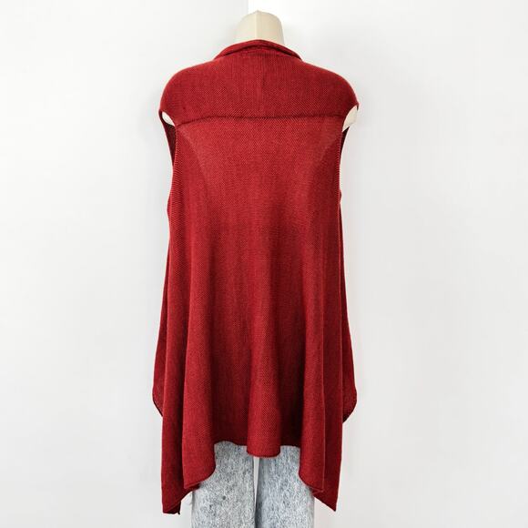 Simply Natural Baby Alpaca Knit Poncho Sweater Vest Burnt Red OS - Picture 7 of 12